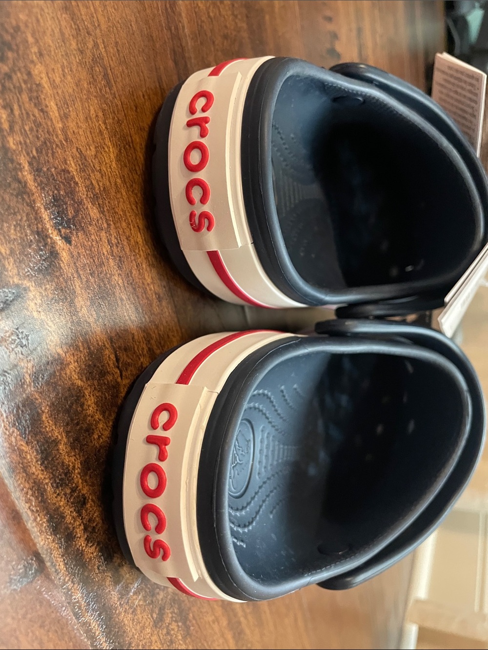 CROCS Unisex Crocband Clog - Navy with Red & White Stripes - Picture 7 of 7